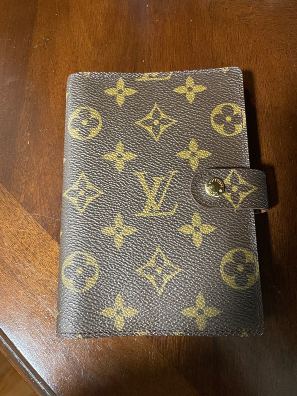 Louis Vuitton Monogram Agenda Cover in Brown and Gold